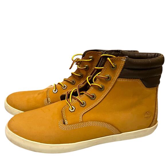 Sz 11 Women's Timberland Dausette Wheat Brown Nubuck High Top Sneaker Shoes, EUC - Picture 3 of 13